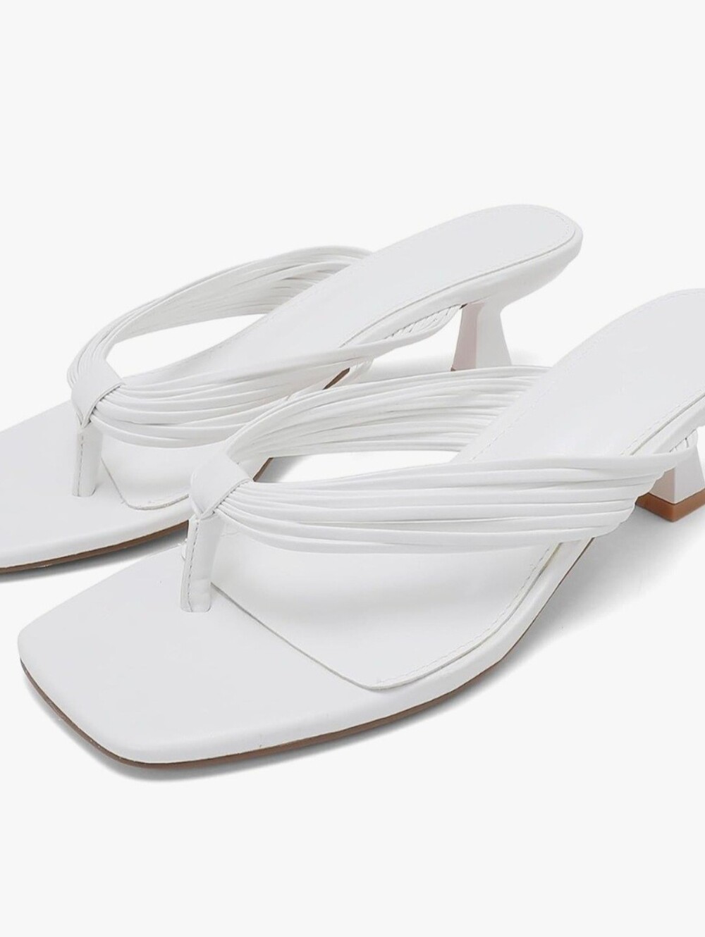 NIB Juprazz White Square Toe Strappy Heel - Size 9